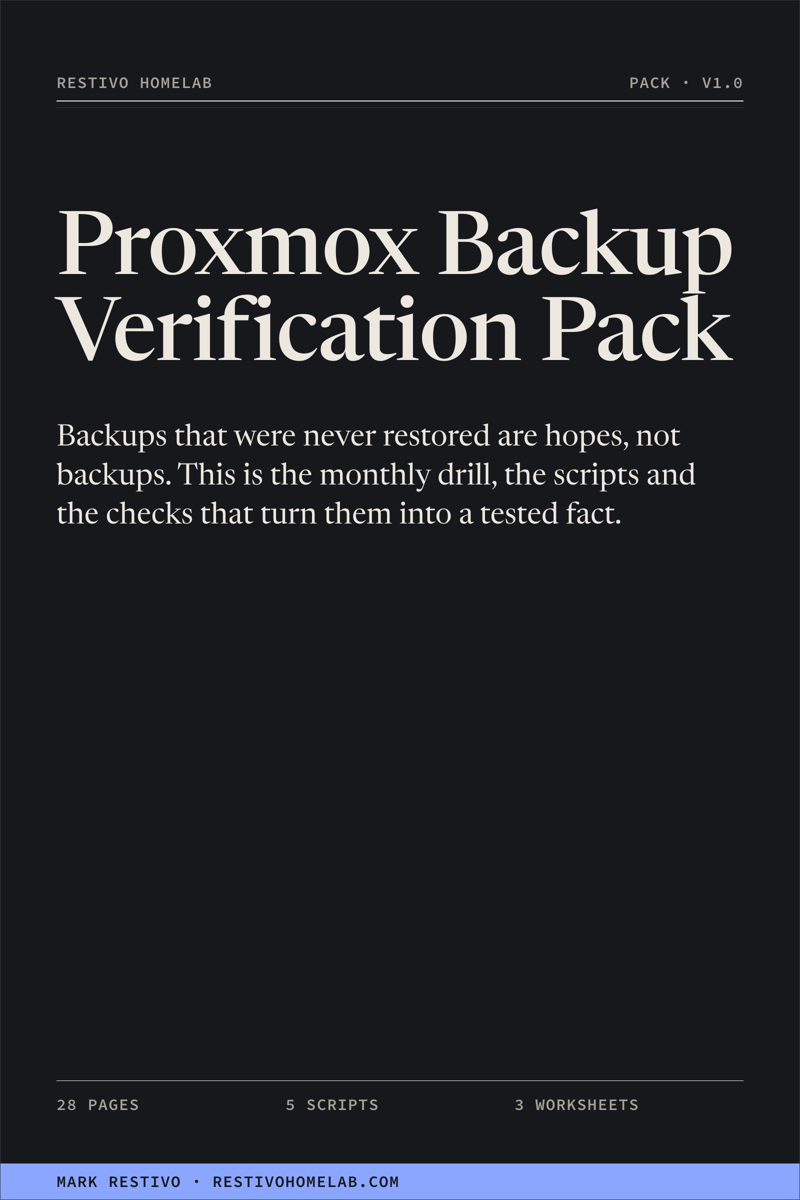 Cover of the Proxmox Backup Verification Pack